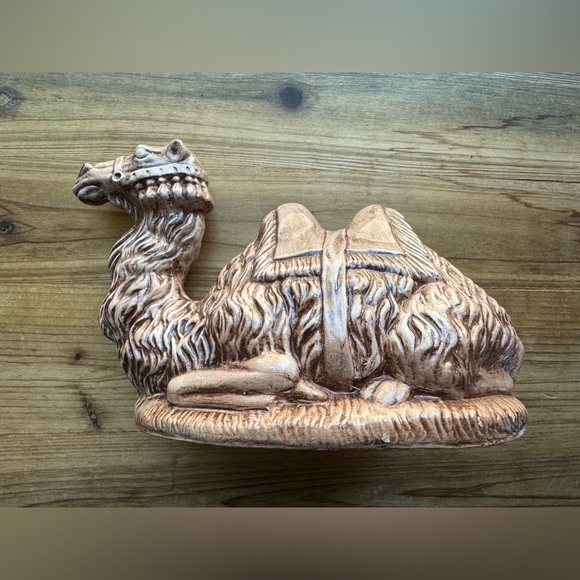 Pack Camel Nativity Christmas Sitting Glazed Ceramic Desert 1970s Holland Mold - Picture 5 of 6